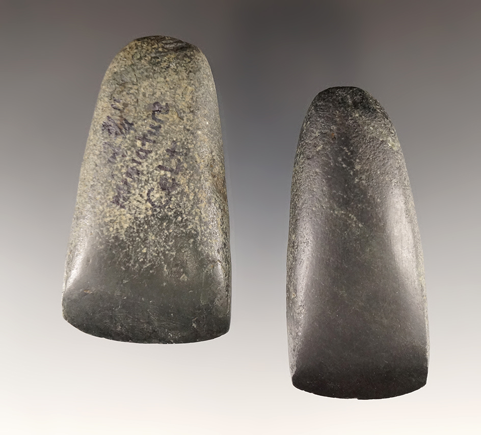Pair of well made Jadeite Celts found close to the Wakemap Mound in Oregon.