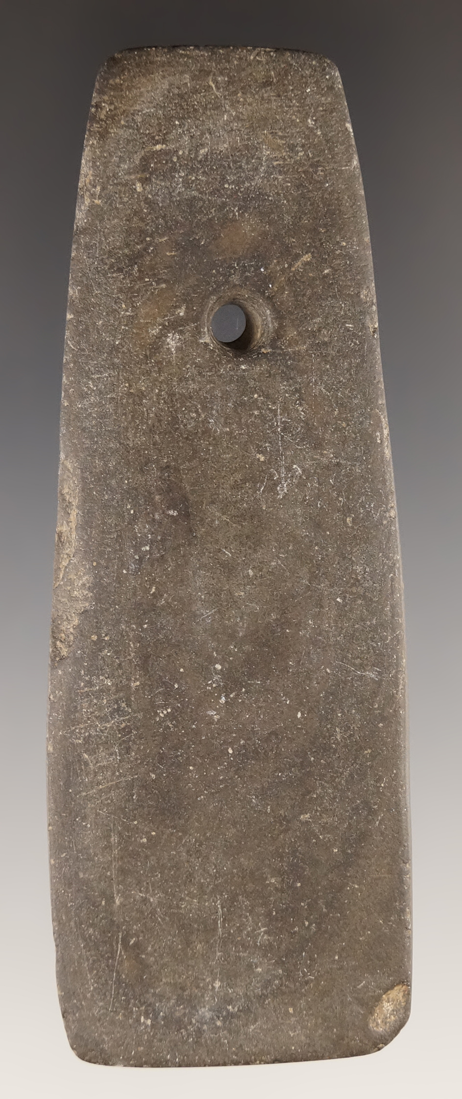 Well patinated 3 11/16" Drilled Pendant found near Mary Hill, Columbia River in the 1940's.