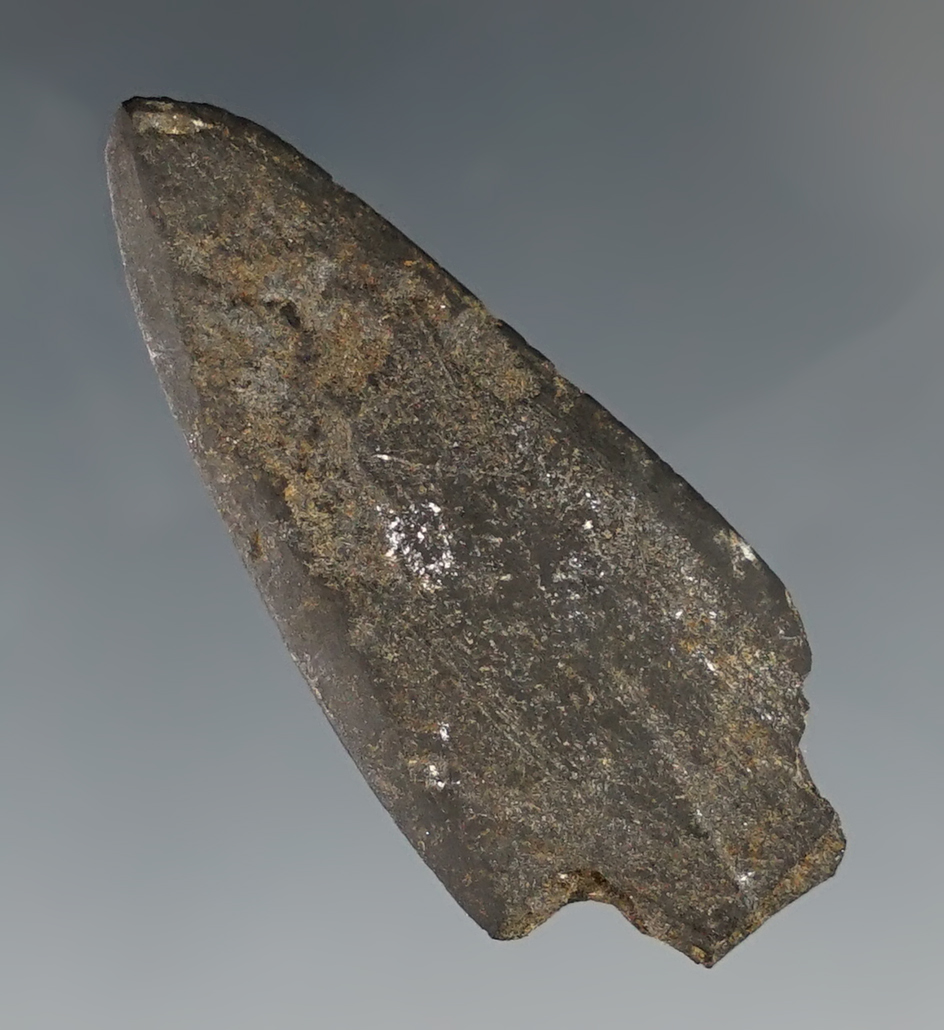 1 12" polished Inuit slate projectile point in very nice condition found in Alaska.