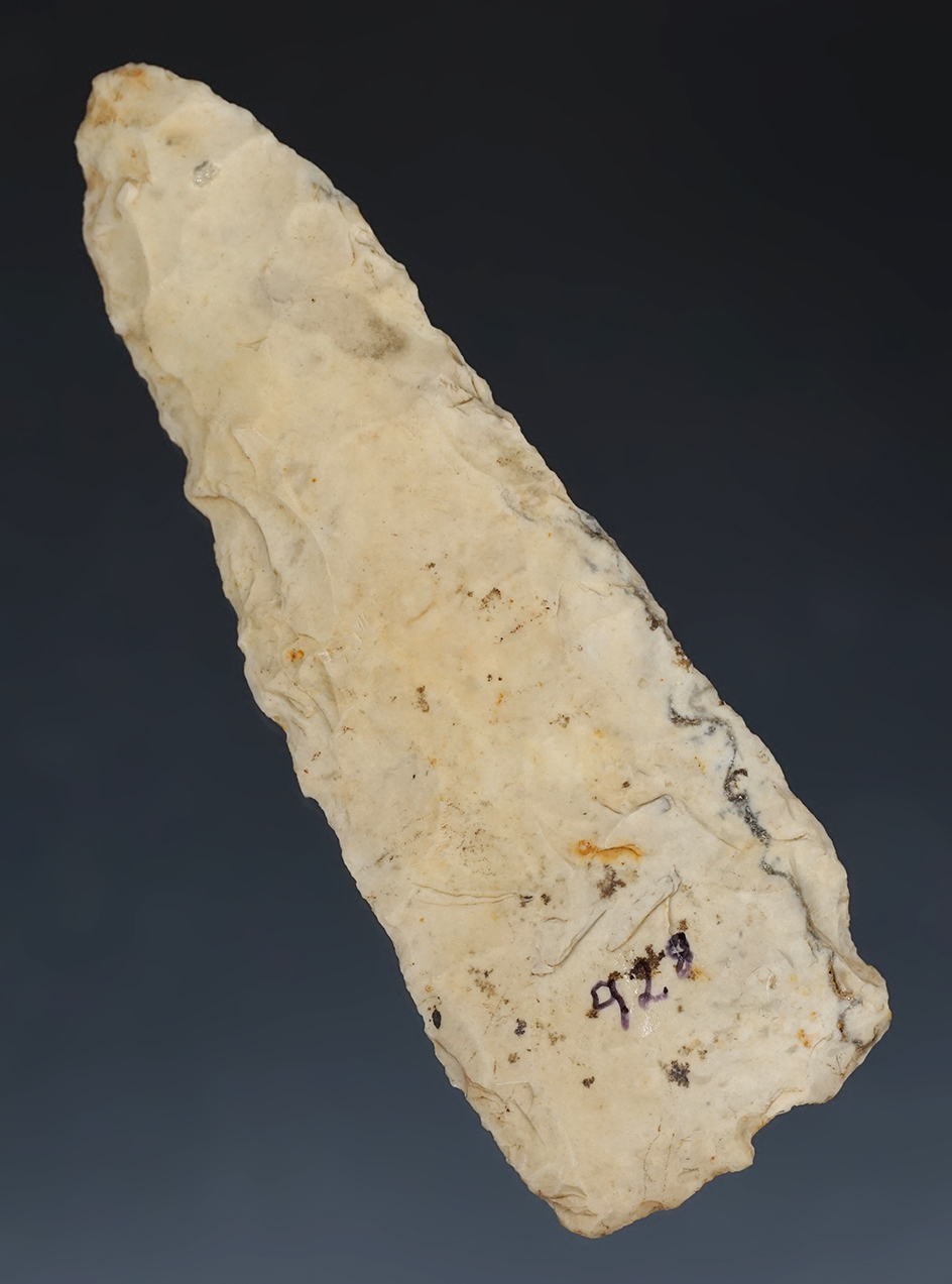 4 12" Archaic Knife with nice mineral deposits on surface found in LeFlore County Oklahoma.