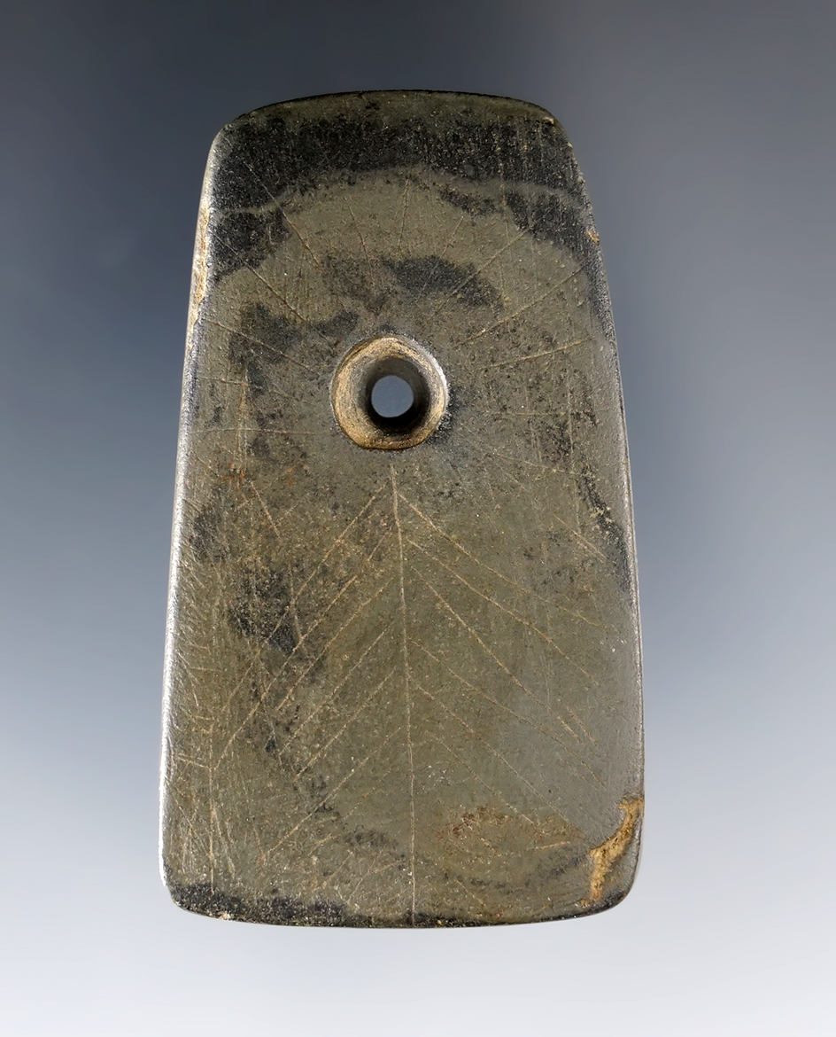 Engraved Miniature 2 3/16" Ft. Ancient Pendant - Ohio. Ex. Jerre Wall, Garry Mumaw.