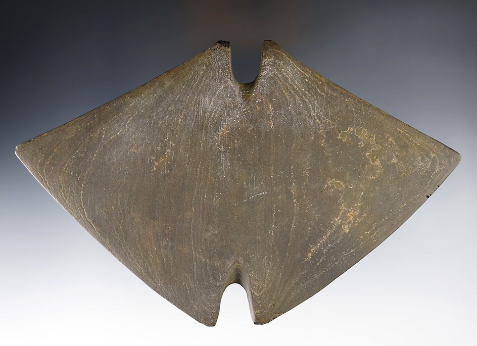 6 3/8" Superb Tie-On Bannerstone -Kent Co., Michigan. Pictured. Ex. Vietzen, Byron Anderson.