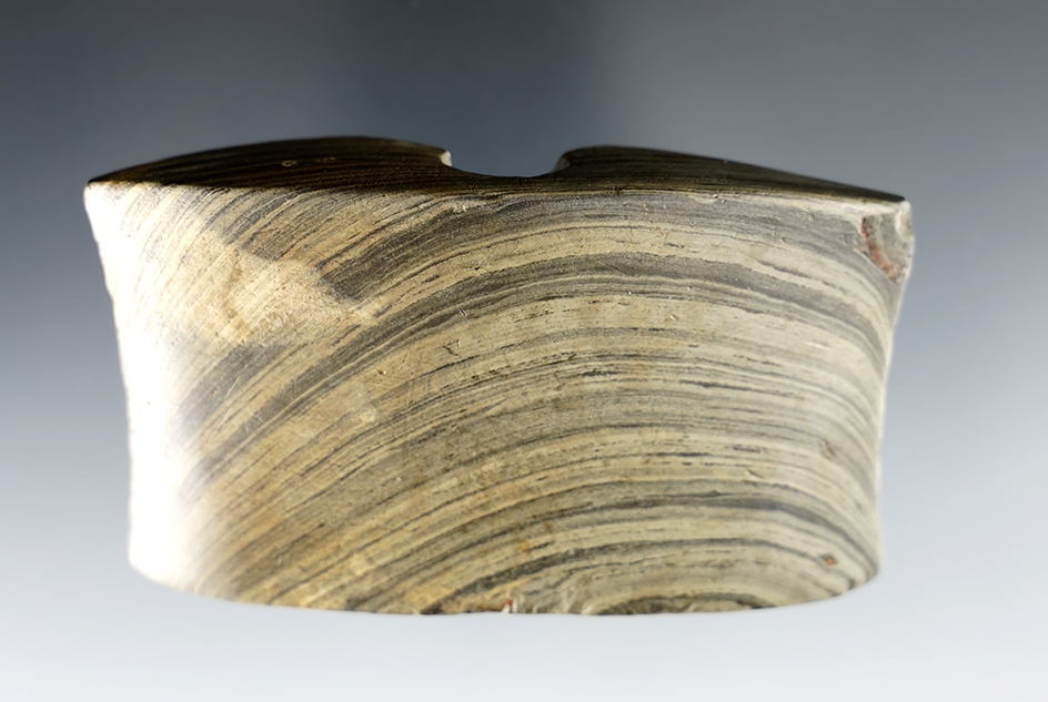 3 1/8" Reel Gorget -Monroeville, Huron Co., Ohio. Ex. Meuser collection. Pictured.