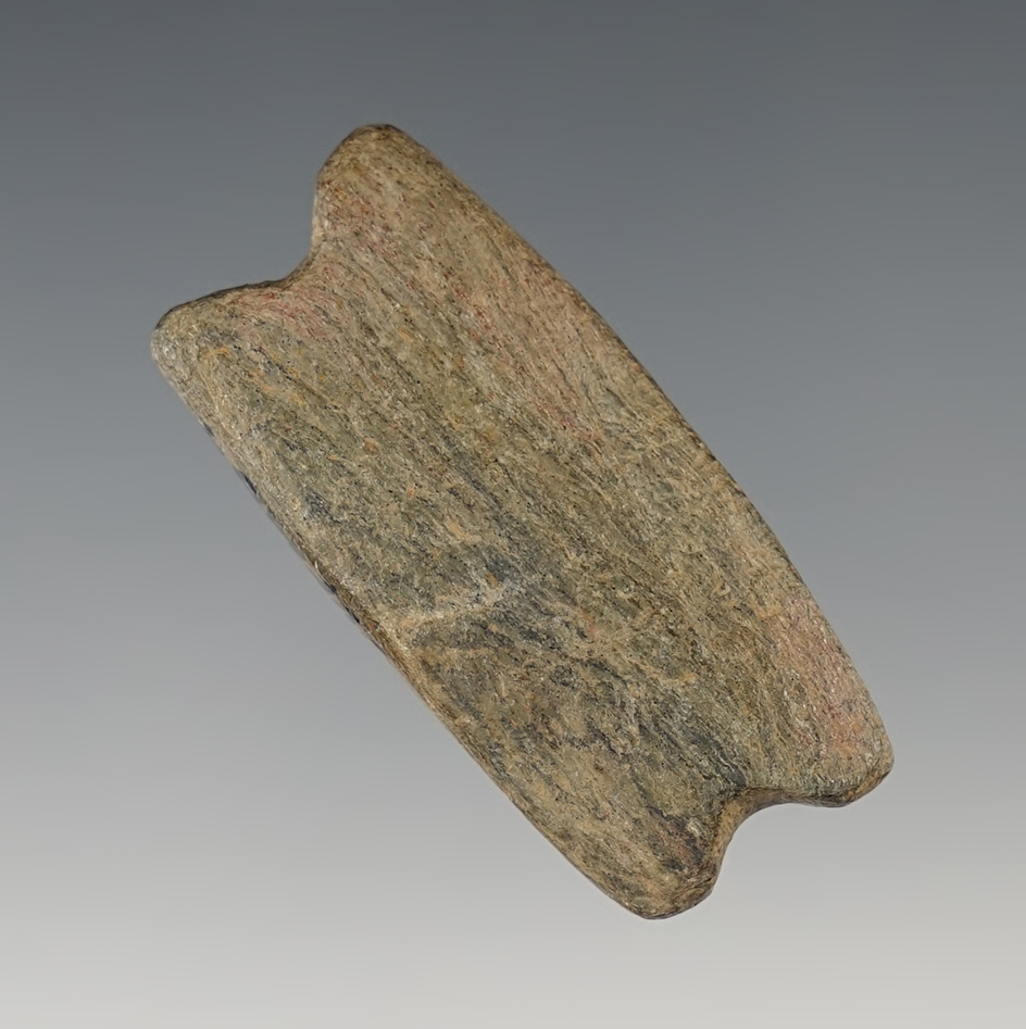 Miniature 1 3/4" Notched End Weight - Mica Shist. Found by Fred McGyrie in Madison Co., IN.