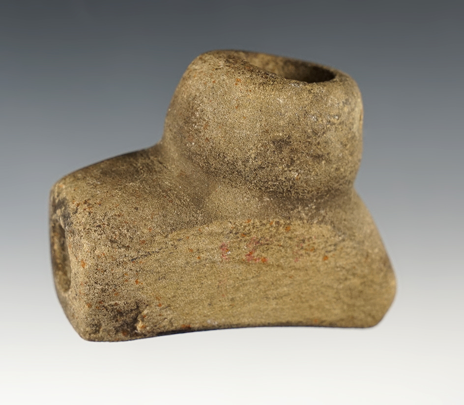 2 3/4" wide x 2" tall sandstone Elbow Pipe. Found in Madison Co., Ohio.