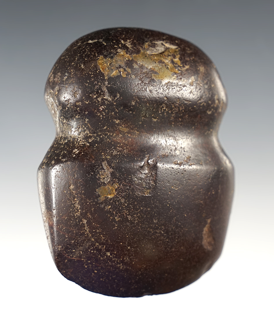 Highly polished 3 1/4" Full Grooved Axe found in Missouri. Made from very dense Hardstone.