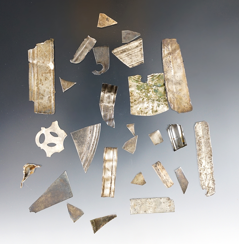 Set of assorted Trade Silver items found by John Grotte in Minnesota & Wisconsin. Ex. Lewis.