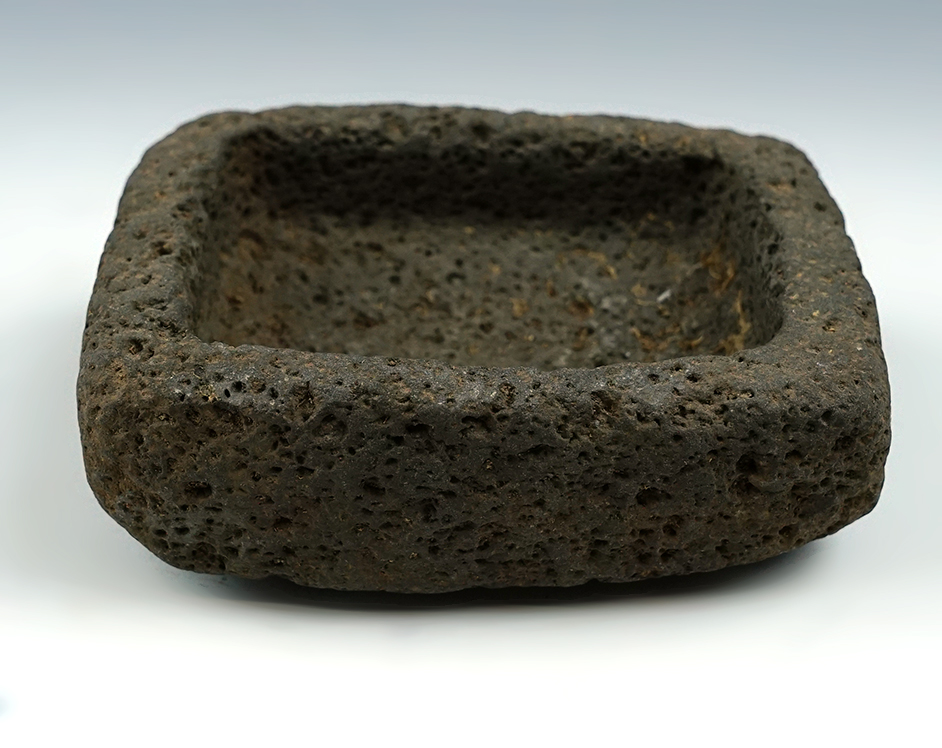 Nice! 4 1/2" beautifully crafted Lava rock bowl recovered in New Mexico.