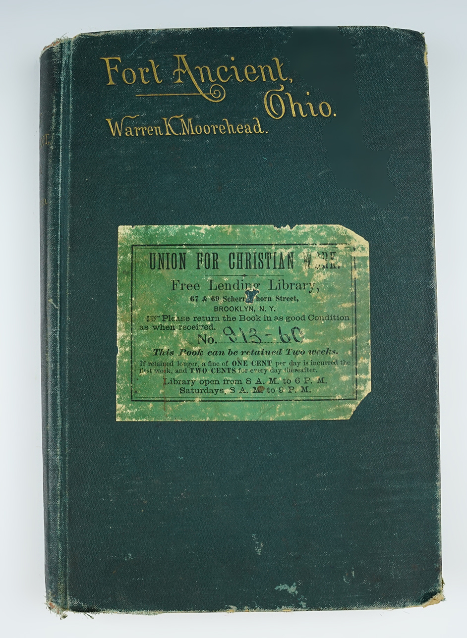 First edition hardcover book "Fort Ancient, Ohio" by Warren K. Moorehead.