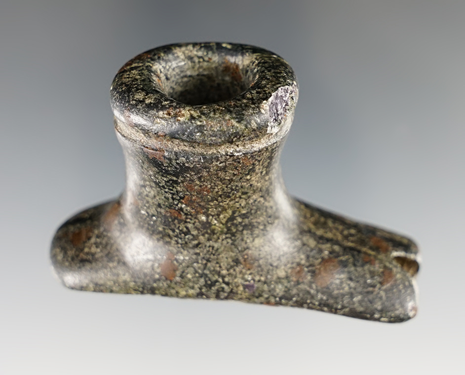 Nicely styled 2 5/8" Steatite Platform pipe - Columbiana Co., Ohio.