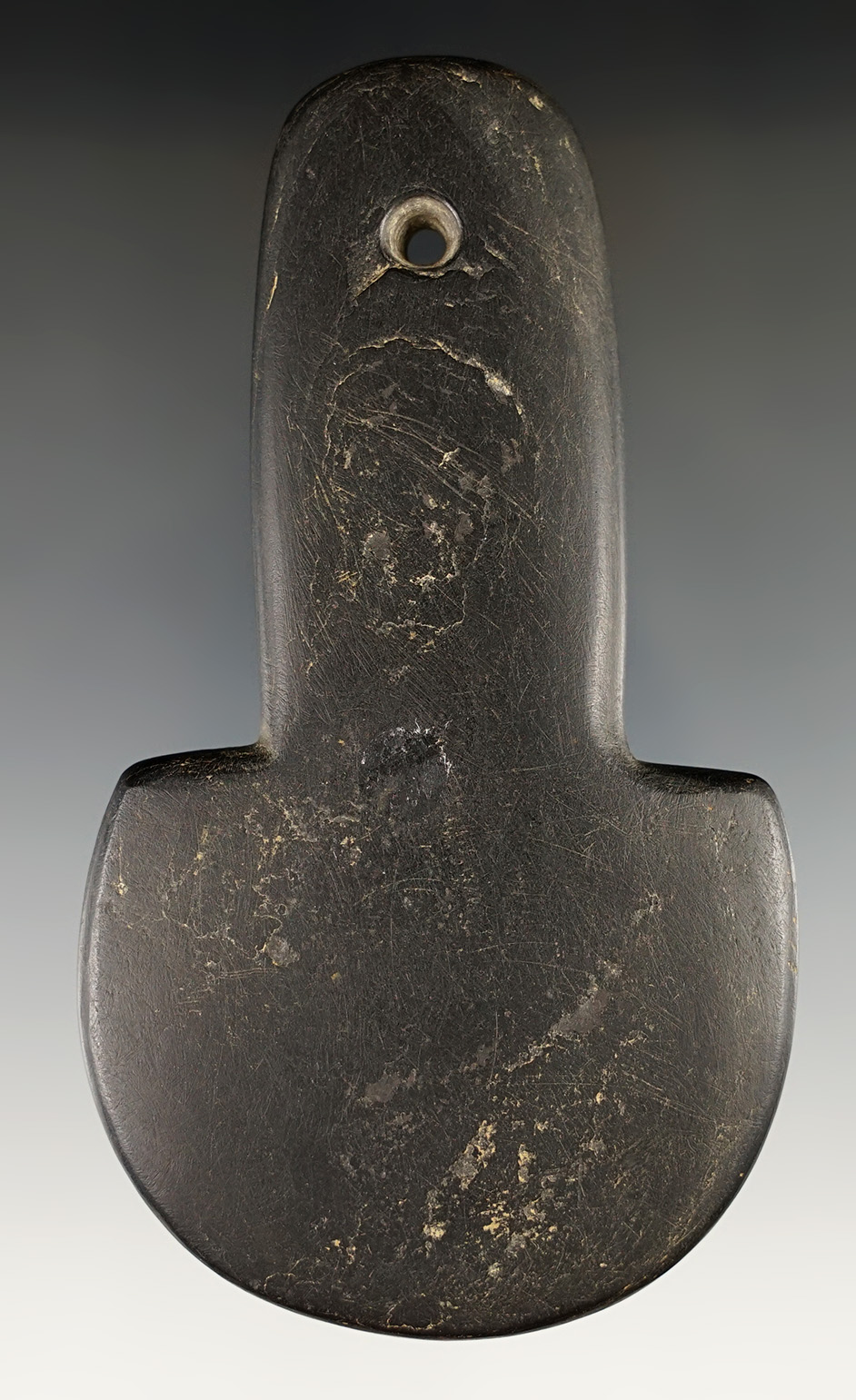 4 3/4" Cannel Coal Spud Pendant found in Kentucky. Comes with a Davis COA.