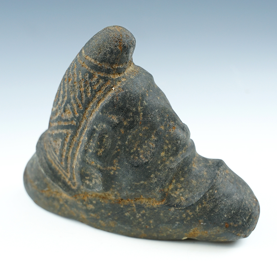 Classic style 6 3/4" Taino "three pointer" Zemi figure found in Hispaniola. Circa A.D. 1200-1492.