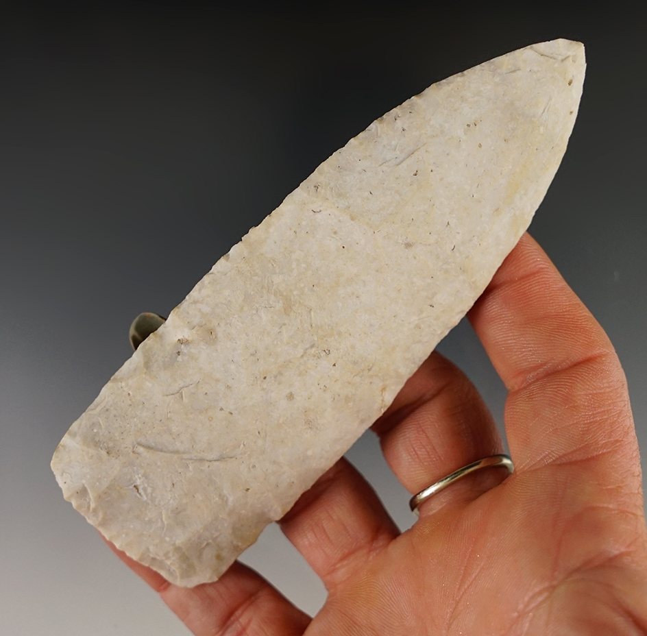 4 1/2" Paleo Lanceolate. One of five found in a cache - Alachua Co., Florida.