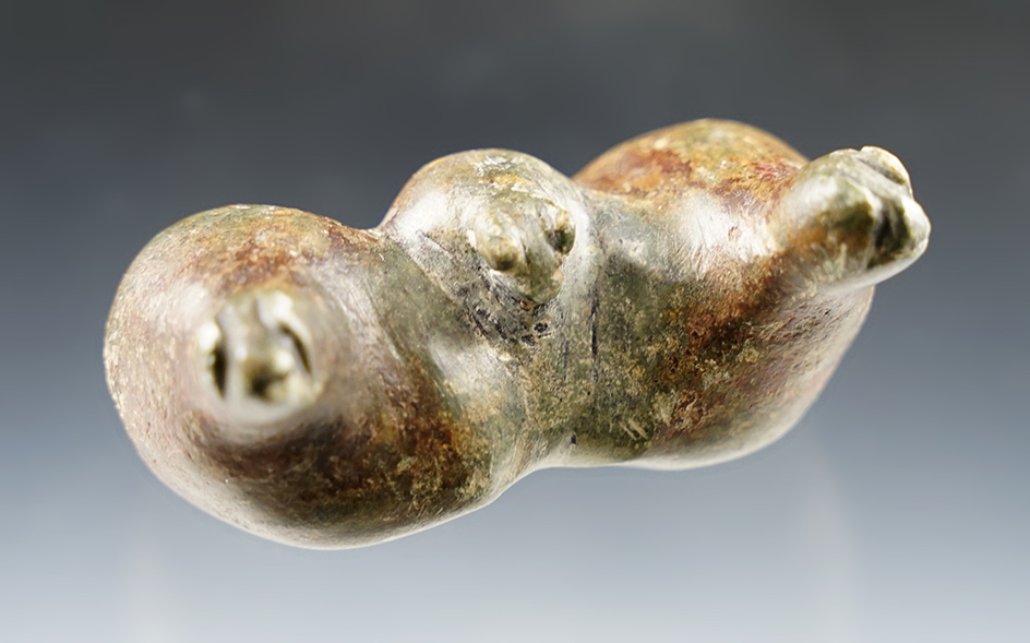 Rare! 2 3/8" Pre-Columbian triple effigy Llama carved stone figure found in Peru.