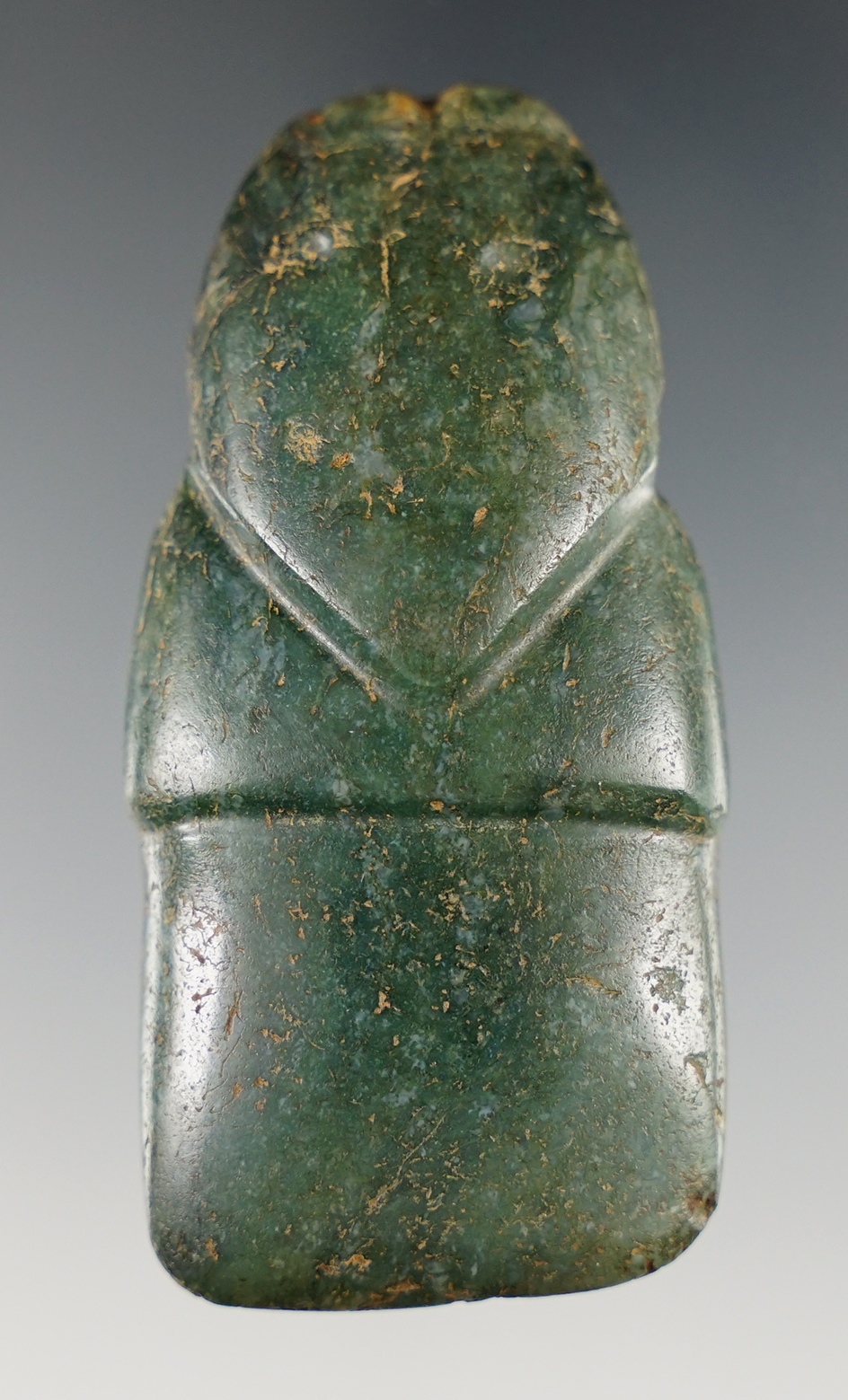 Highly polished 2 9/16" Jade Axe God Pendant - Costa Rica in the 1930's.