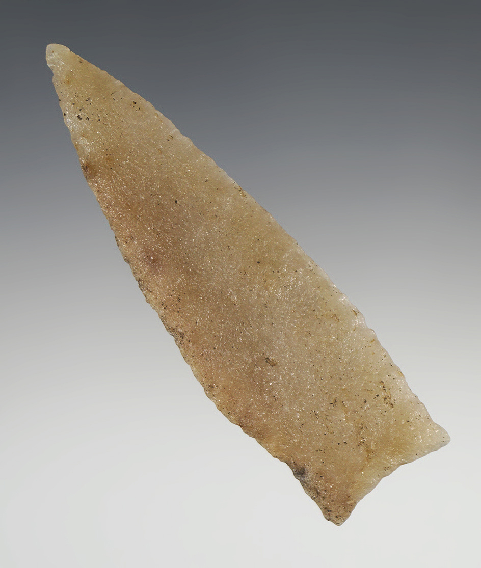 3 5/8" Holland with nicely ground lower edges - Hixton. Found in Dodge Co., Wisconsin.