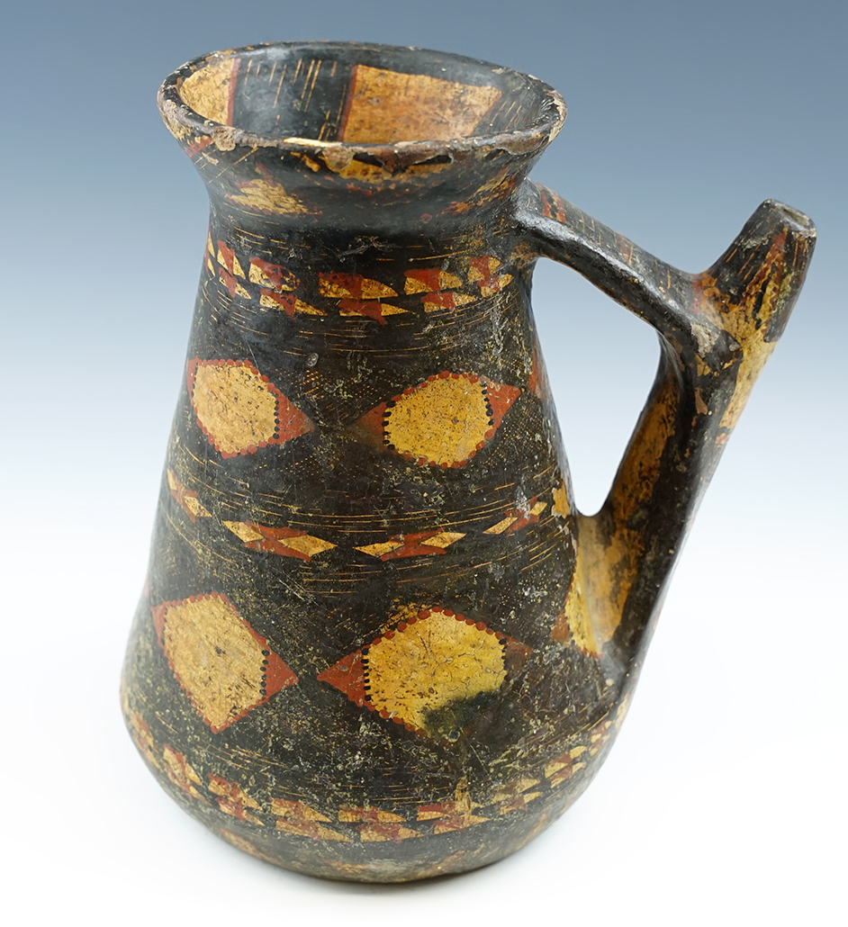 8 1/2" tall Berber pottery pitcher from Morocco.
