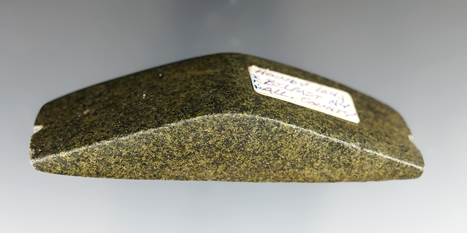 Unique style on this 3 1/2" Boatstone - black and green Granite - New York. Dickinson COA.