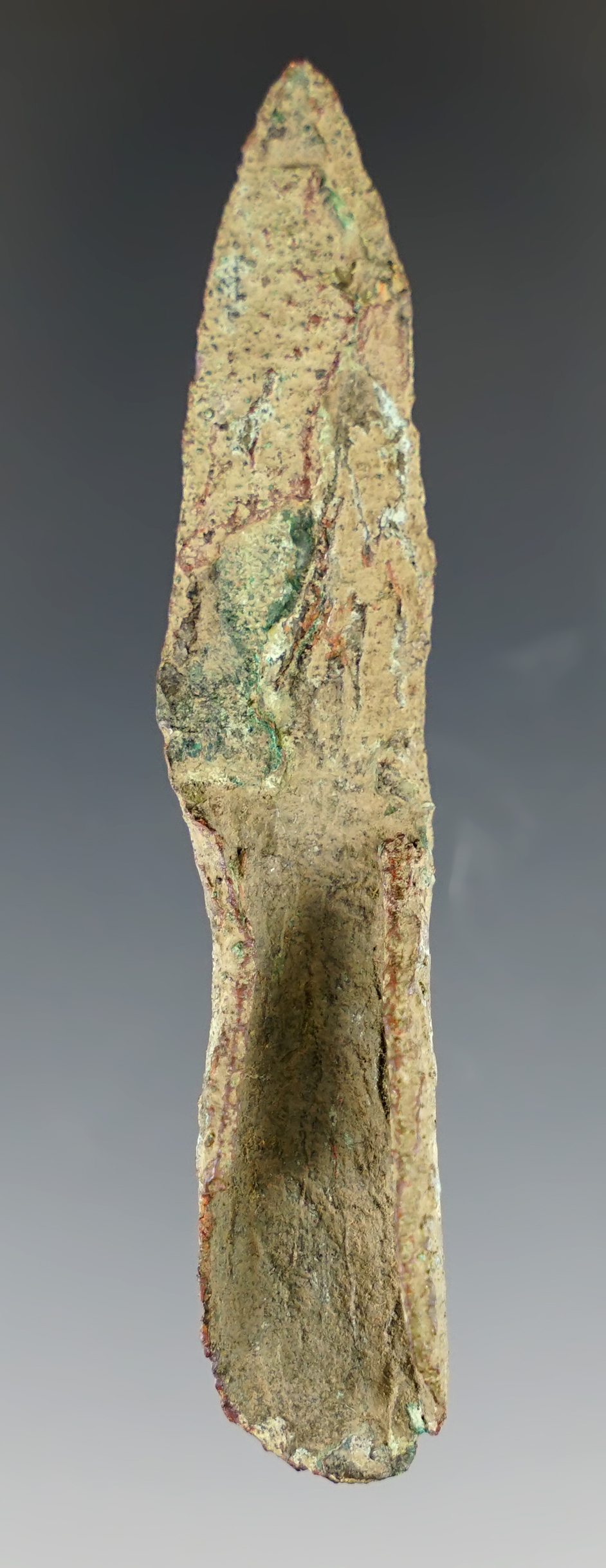 2 13/16" Nicely crafted Old Copper Culture socketed projectile point.