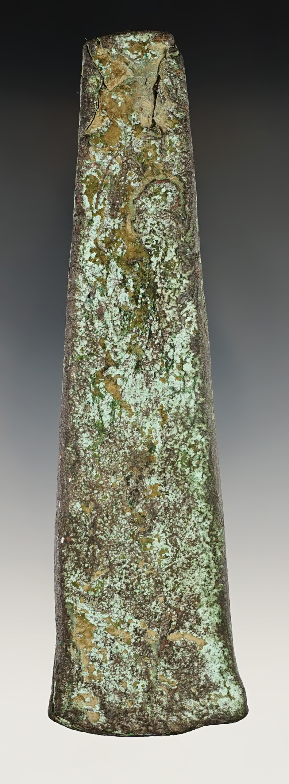 Exceptionally rare 5 3/4"" hammered Native Copper Celt - Washington Co., Wisconsin.