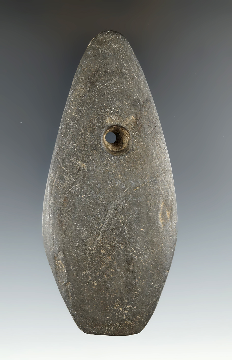 4 5/16" Hopewell Teardrop Pendant - Kalamazoo Co., Michigan. Ex. Donald Boudeman,  Parks