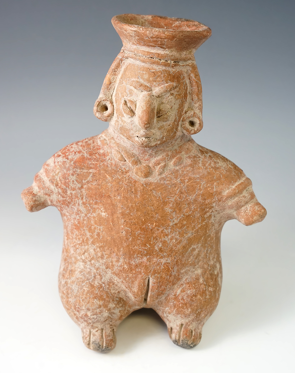 7 1/4" tall pre-Columbian Colima female effigy figure from the Michoacan province of Mexico
