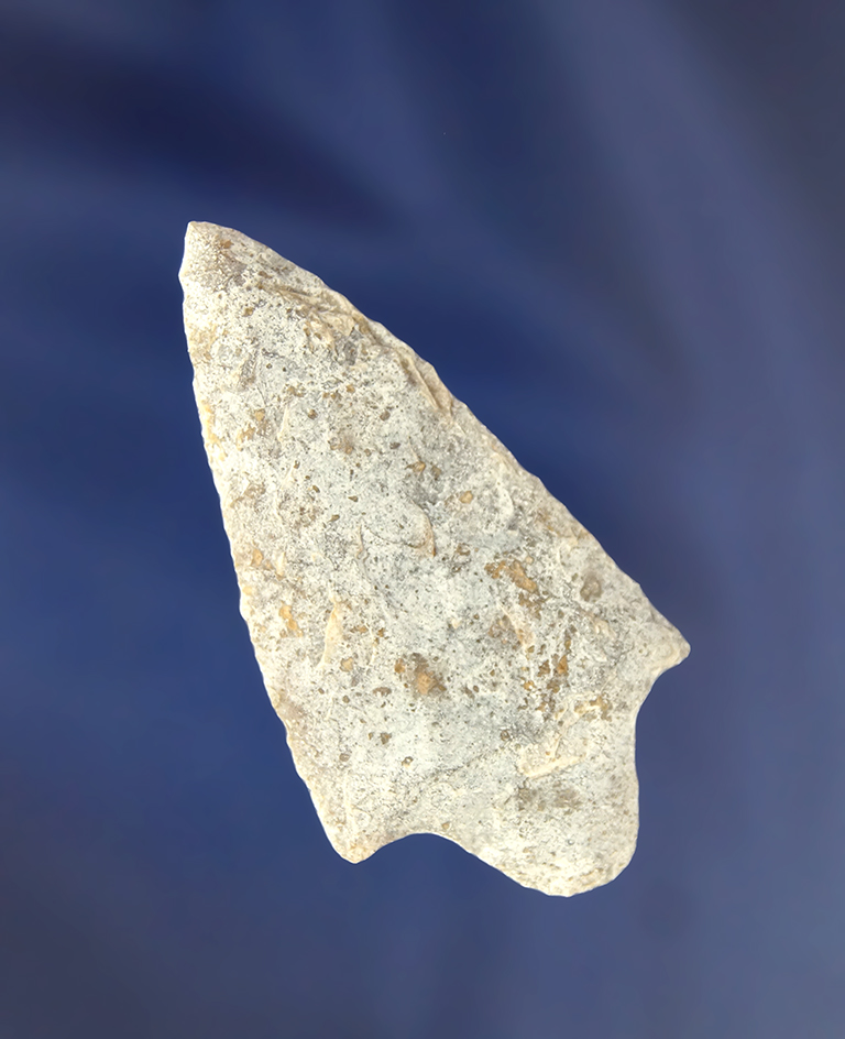 2 1/4" thin, well flaked in highly patinated Langtry point found in Central Texas.