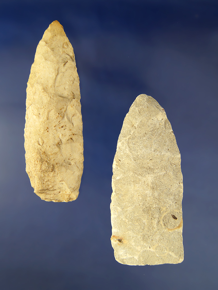 Pair of Wadlo Knives found in Missouri, largest is 4 1/4".