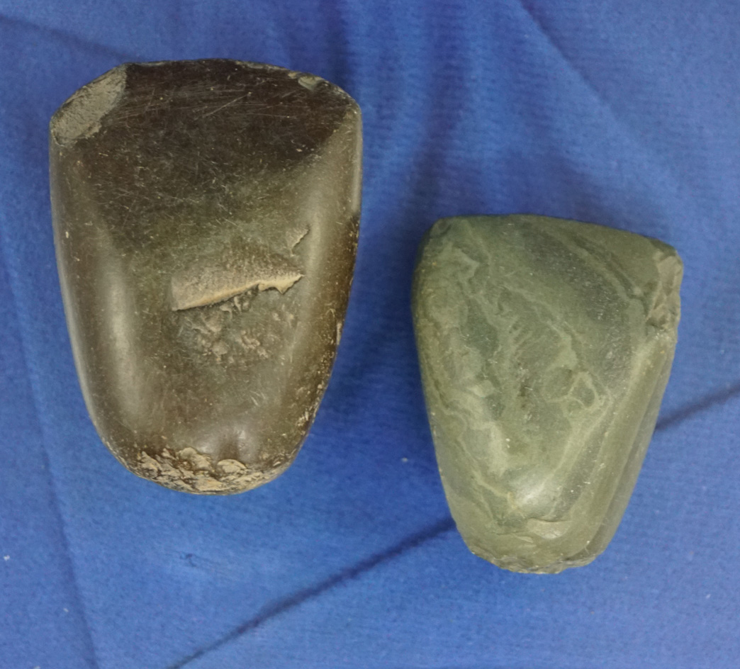 Pair of miniature Celts found in the Midwest, largest is 2 1/8".