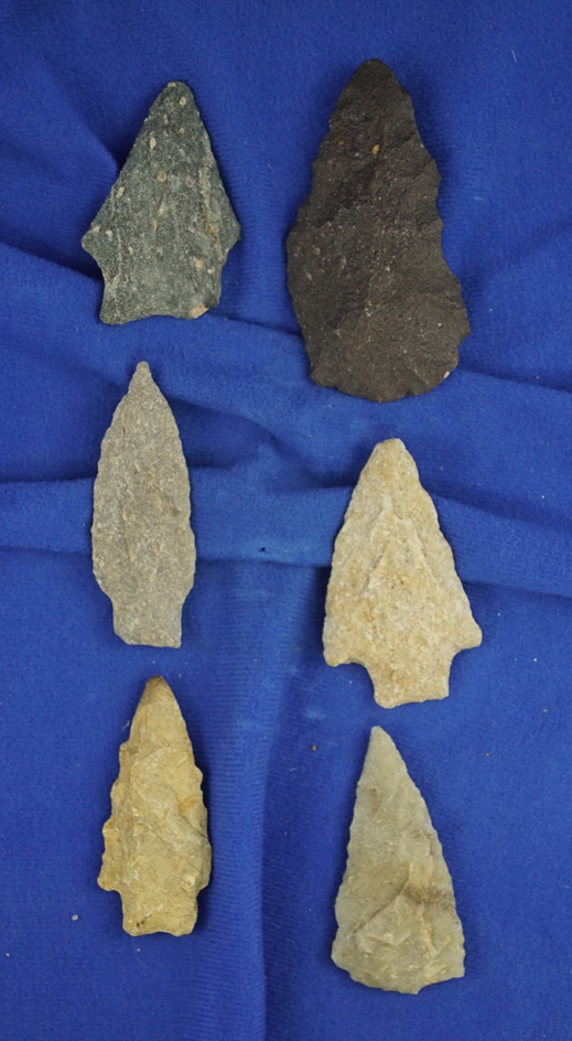 Group of six Virginia knives, largest is 3 5/16".