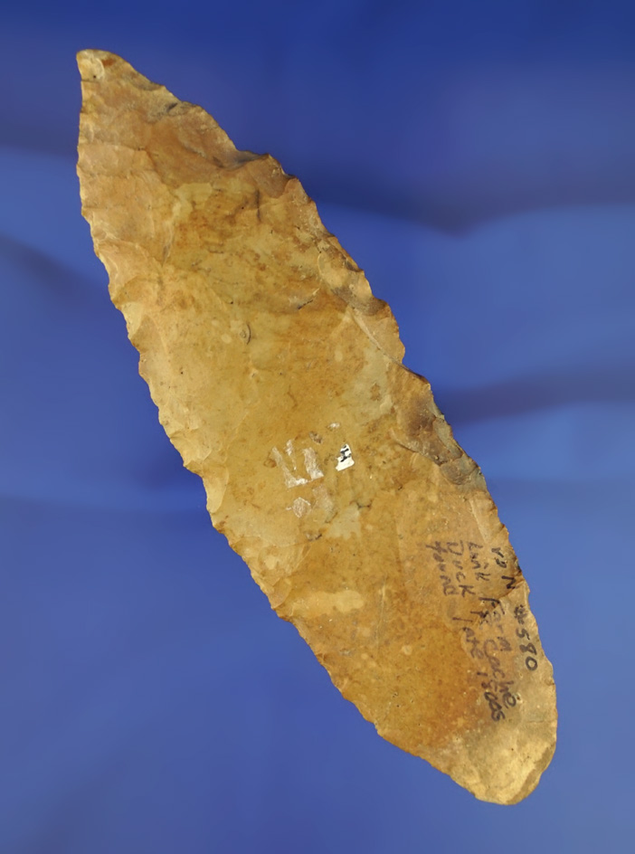 6 1/4" Mississippian Blade - part of the Duck River cache in the late 1800s. Dickey COA.