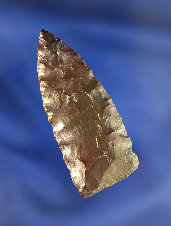 1 15/16" Triangular Point made from beautiful bi-colored gray and brown Jasper  - Oregon
