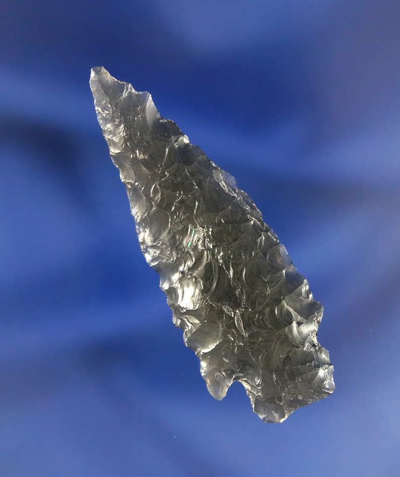 2"  Elko Corner Notched made from translucent Obsidian, found in Oregon.