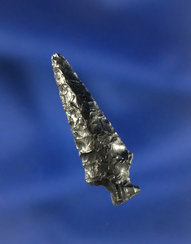 1 1/4" Rose Spring that is nicely styled from Obsidian in very good condition, found in Oregon.