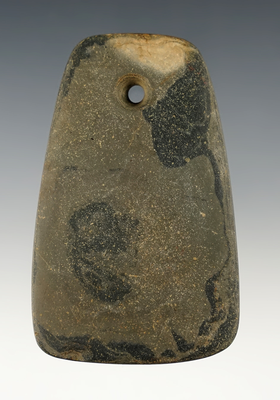 Finely crafted 3" Pendant made from a beautiful grade of Banded Slate. Found in Knox Co., Ohio.