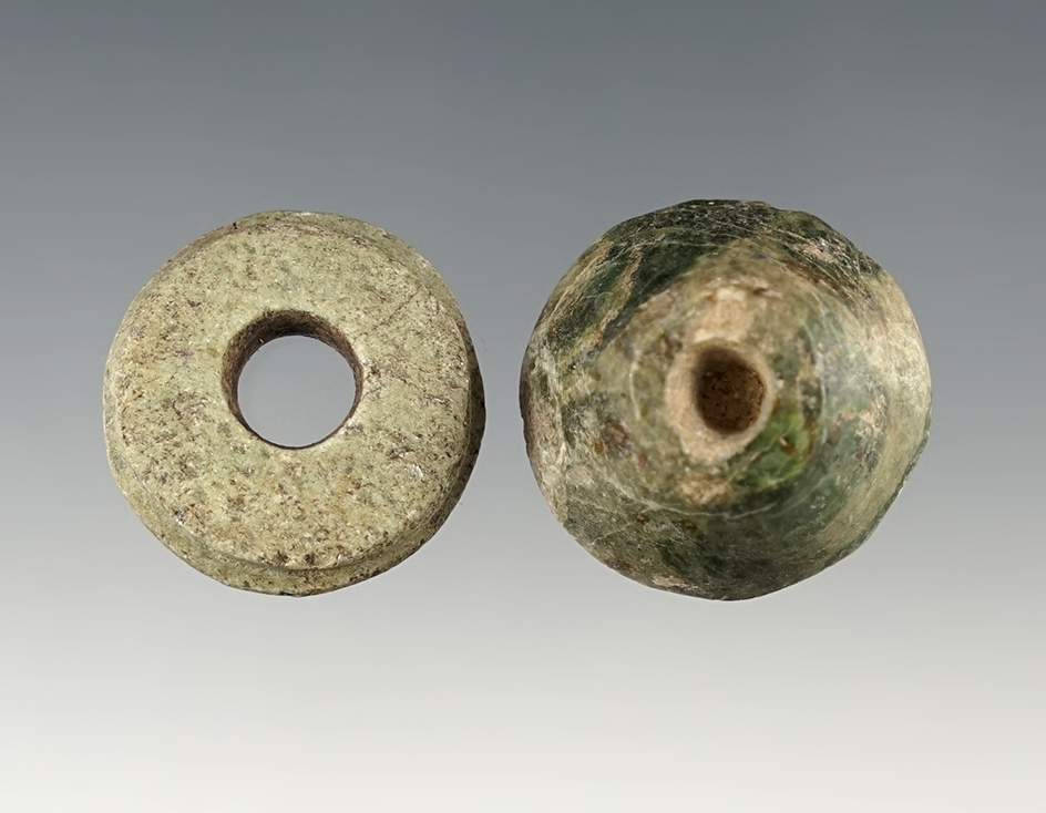 Pair of Pre-Columbian Ear Flares in excellent condition. The largest is 1 1/16".