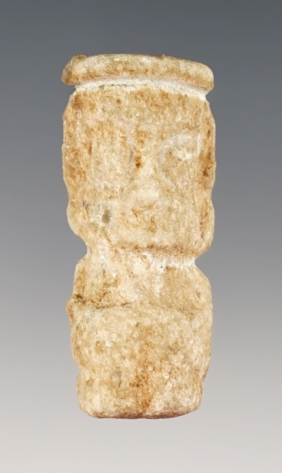 1 9/16" heavily patinated drilled Pre-Columbian Pendant found in Mesoamerica. 