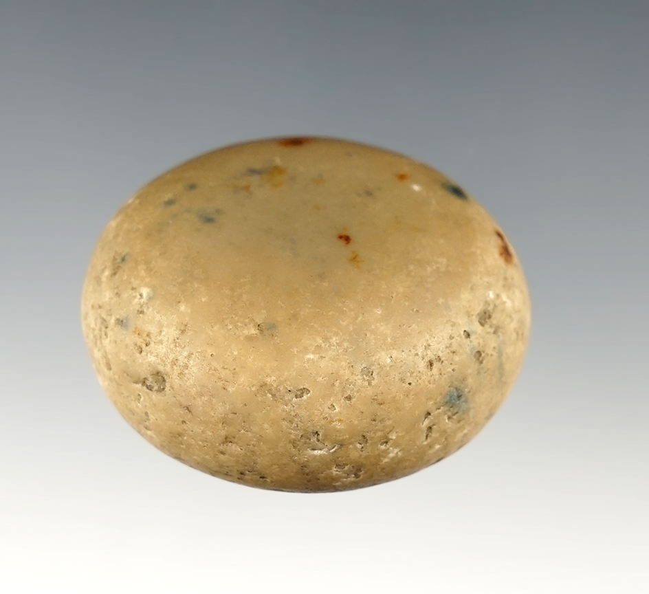 1 5/8" Miniature Discoidal made from polished flint. Found in Ohio. 