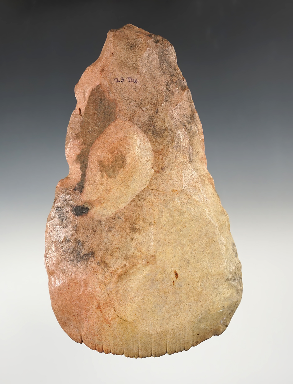 Colorful 7 1/4" Flint Spade with excellent use polish. Found in the Midwestern U.S.