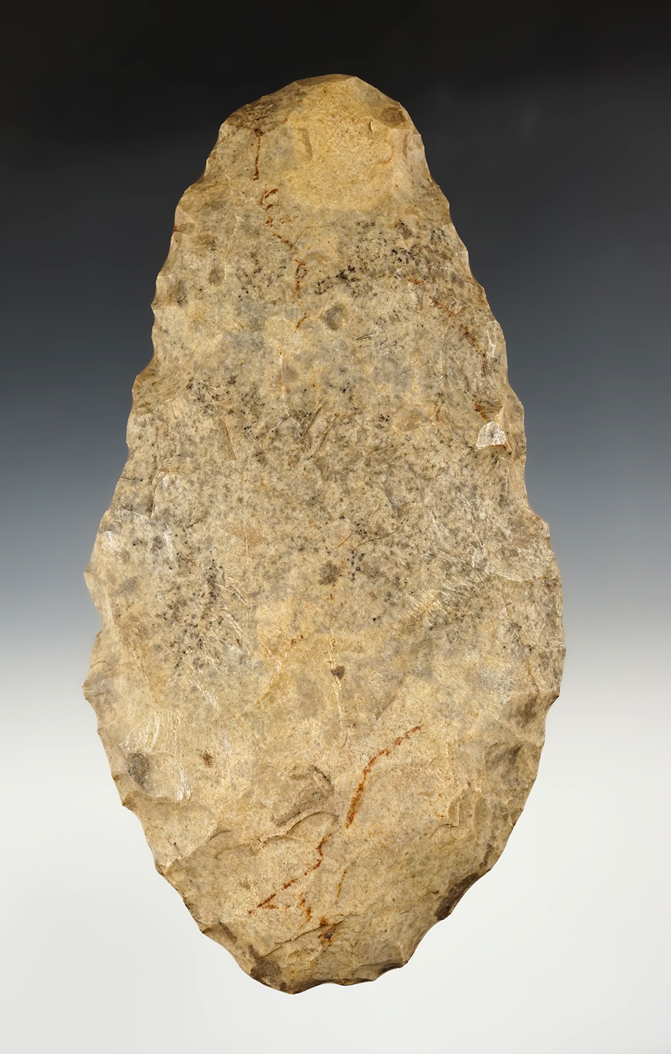 Nice 8 3/8" Spade made from patinated flint.