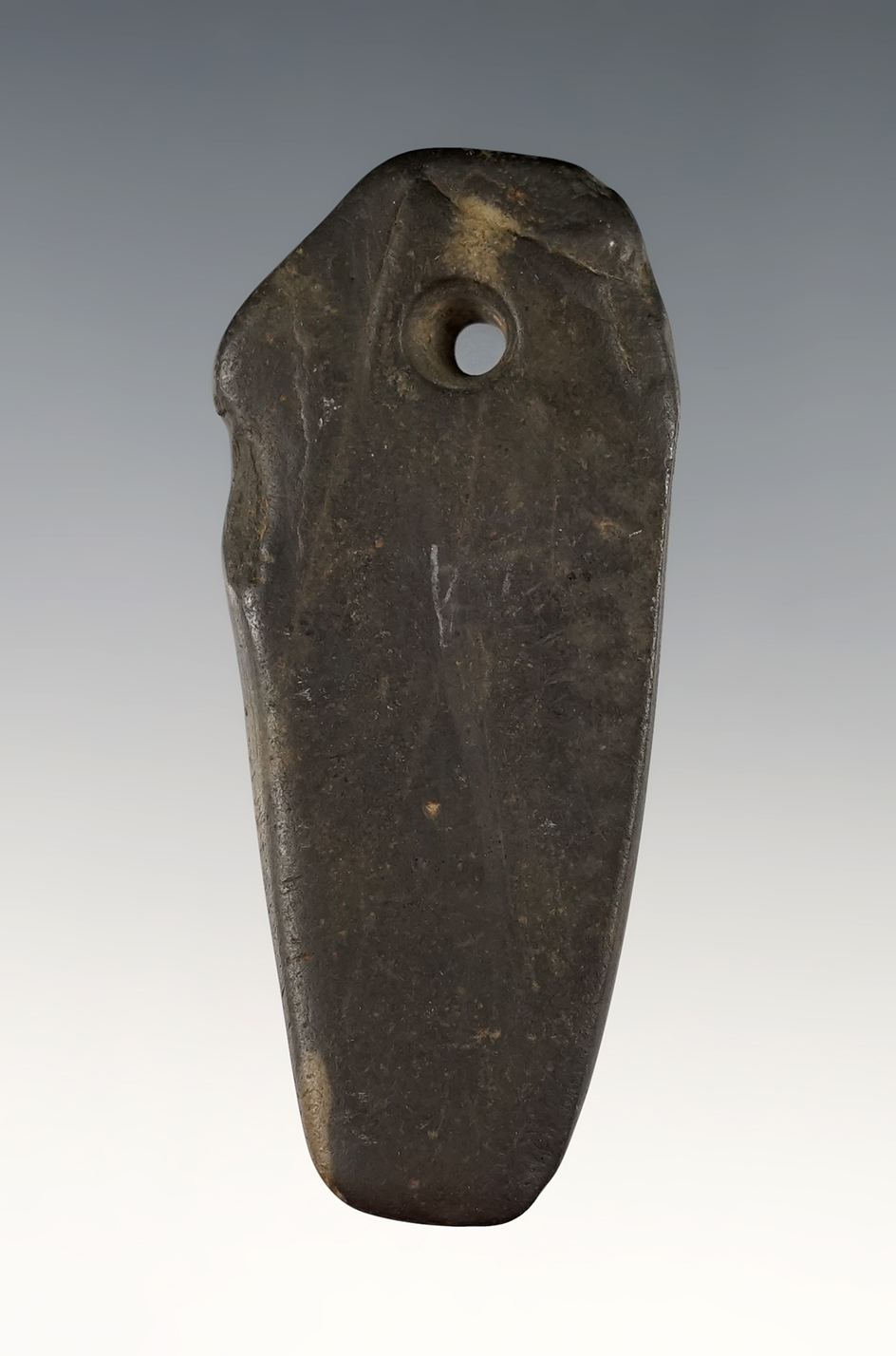 2 3/4" long Slate Pendant. Possible ancient salvage from a larger piece. 