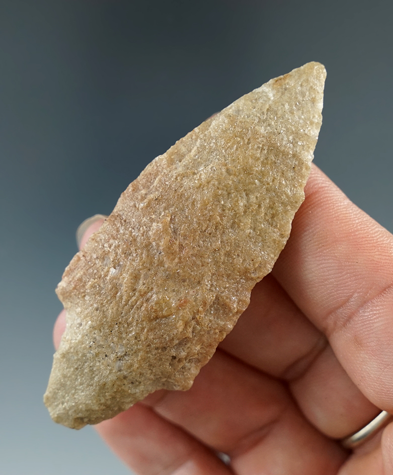 2 7/16" Popular Island point made from quartz found in New York.