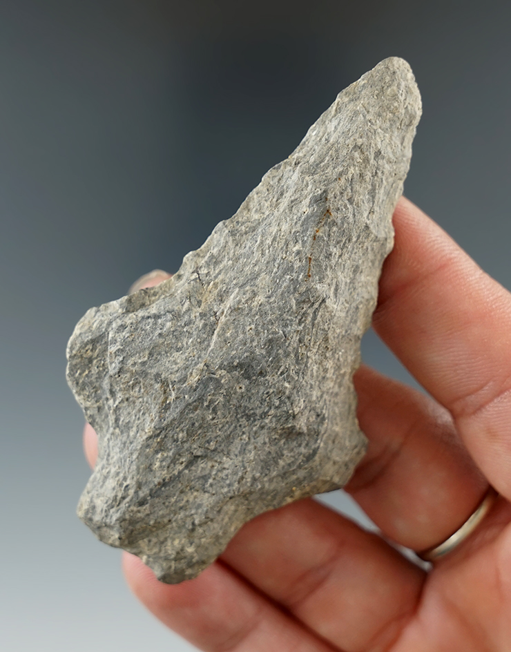 3 3/16" Morrow Mountain made from Slate, found in Granville Co., North Carolina. Ex. Copeland.COA.