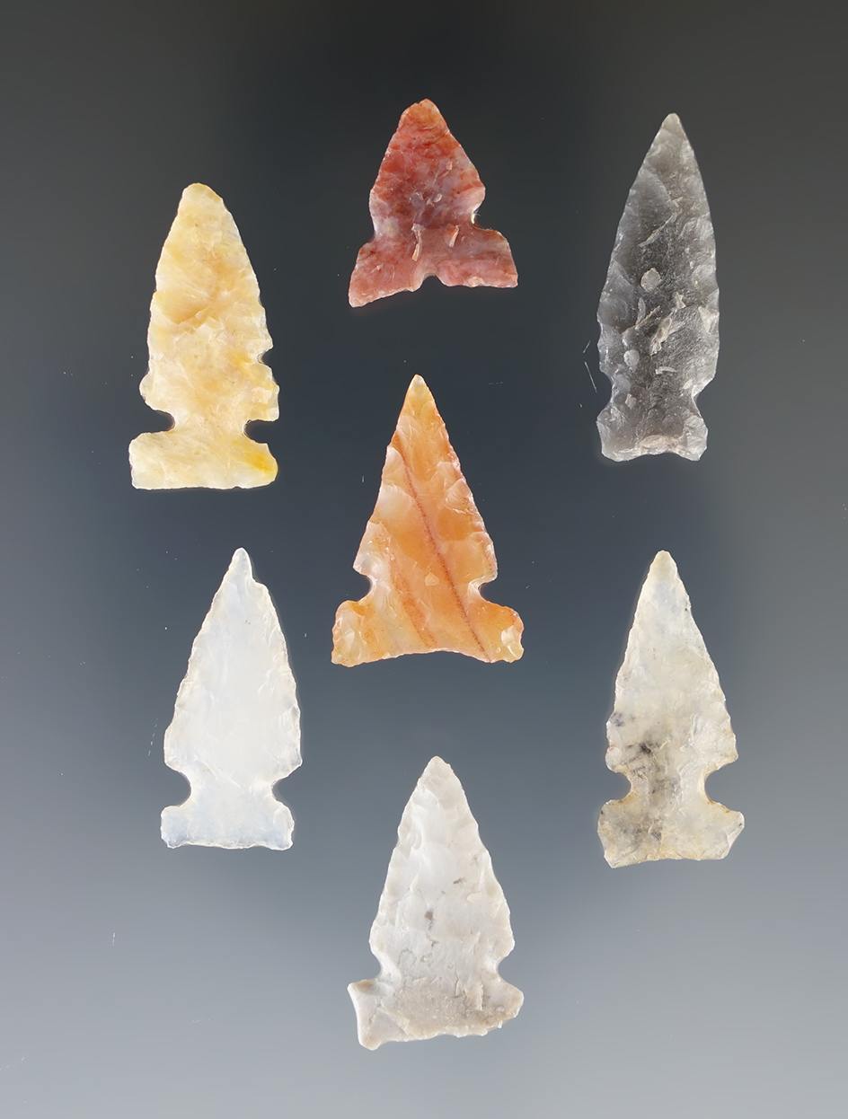 Set of 7 Nice New Mexico points. The largest is 1 1/8".
