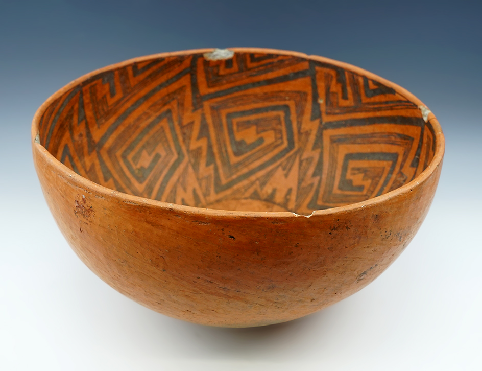 Large and beautifully decorated 11 3/4" wide x 5 1/2" Southwestern pottery vessel - New Mexico.