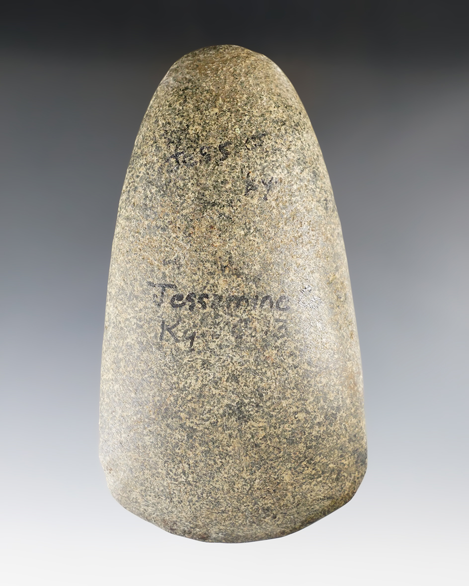 Exceptional 4 3/4" Hardstone Celt found in Jessamine Co., Kentucky. Nice overall polish.