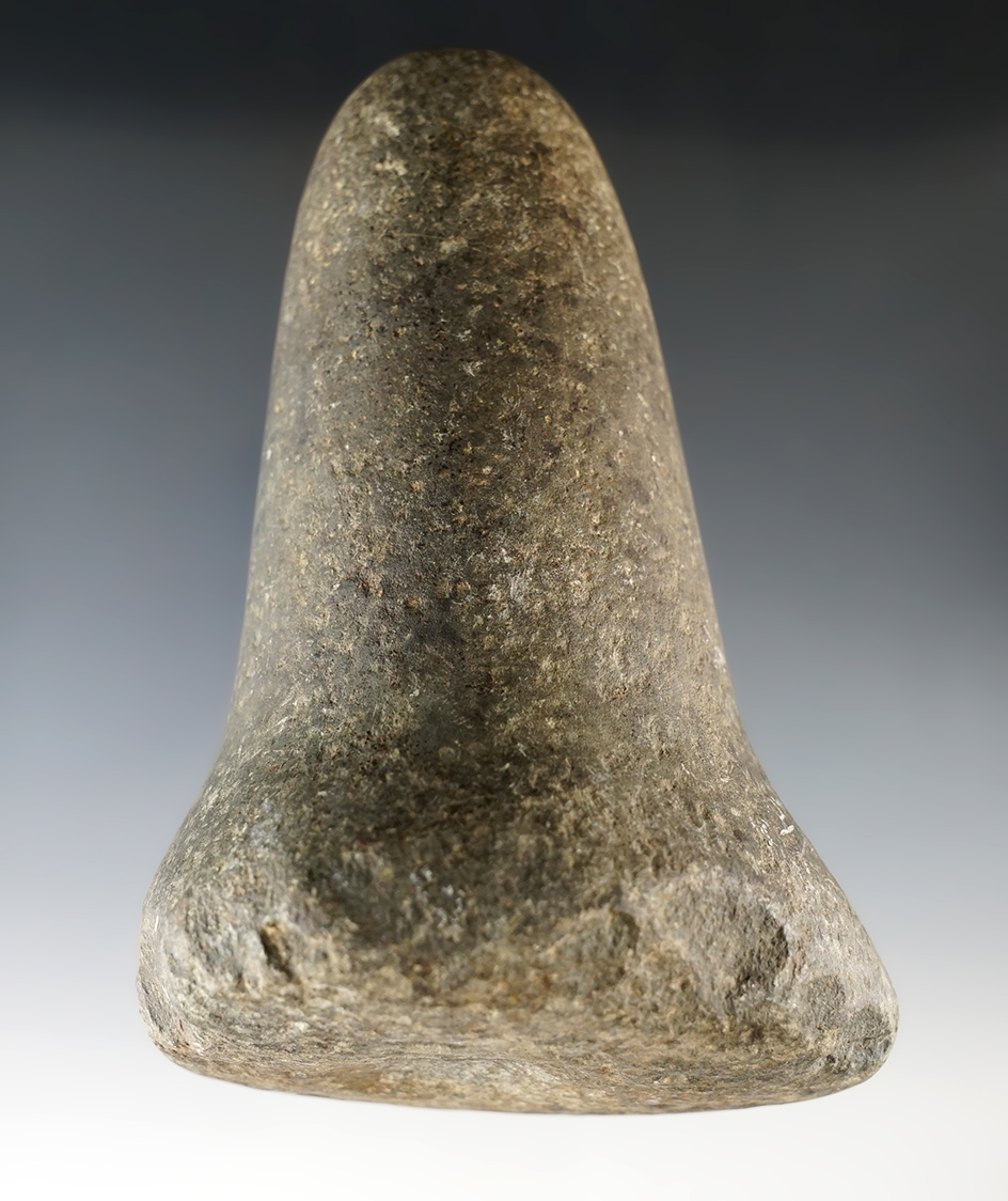 Nicely polished 5 1/4" Bell Pestle found in Ohio . Made from patinated Hardstone.