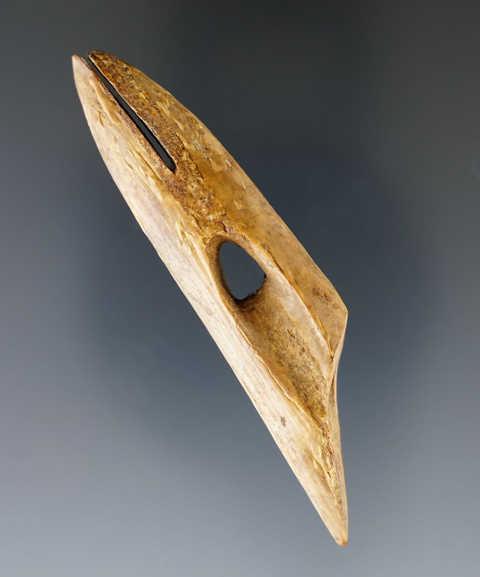 Classic style 3 3/16" Inuit bone harpoon toggle recovered in Alaska.