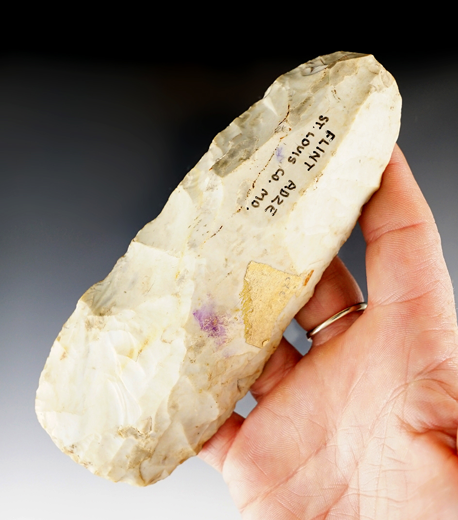 Well made 5 1/4" Flint Adze found in St. Louis Co., Missouri.