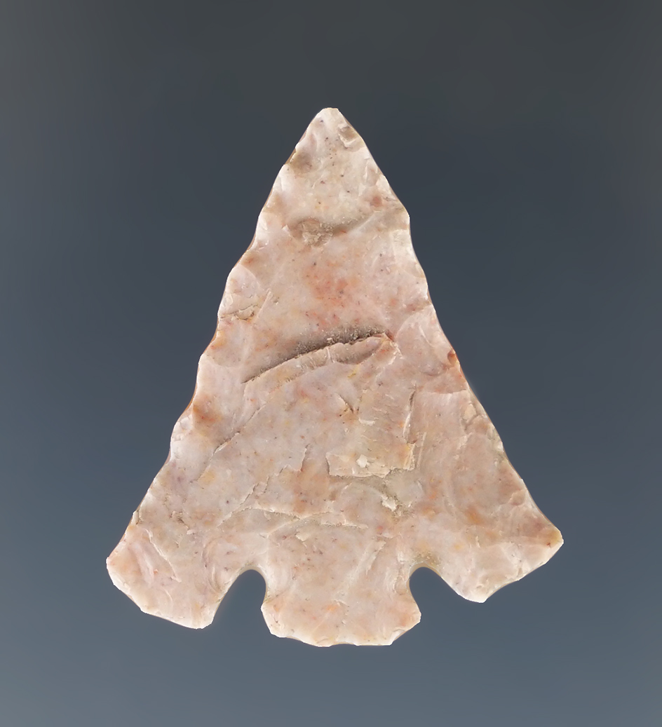 1 1/8" Cornernotch arrow point with squared off ears found in New Mexico.